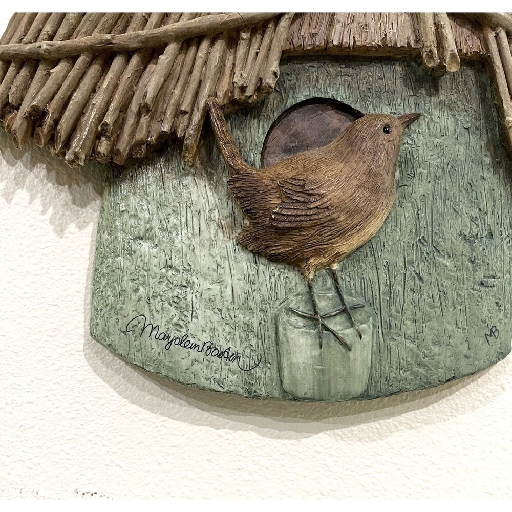 Vintage Hallmark Marjolein Bastin Resin House Wren Birdhouse Wall Decor - Picture 4 of 5